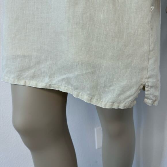 Linen Sleeveless Shift Dress Minimalist Capsule Wardrobe Cynthia Rowley Size 14 - Picture 5 of 10
